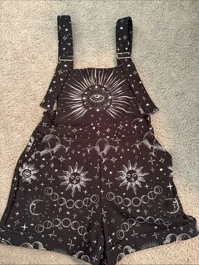 Blackmilk Celestial Sun & Moon Shorties Overalls